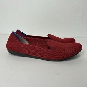 Women's Burgundy Slip-On Knit Flats